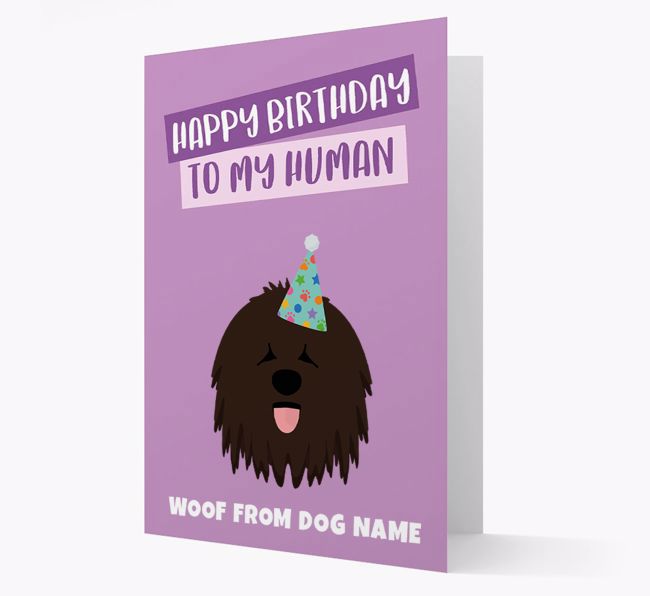 Personalised 'Happy Birthday To My Human' Card with {breedCommonName} Icon